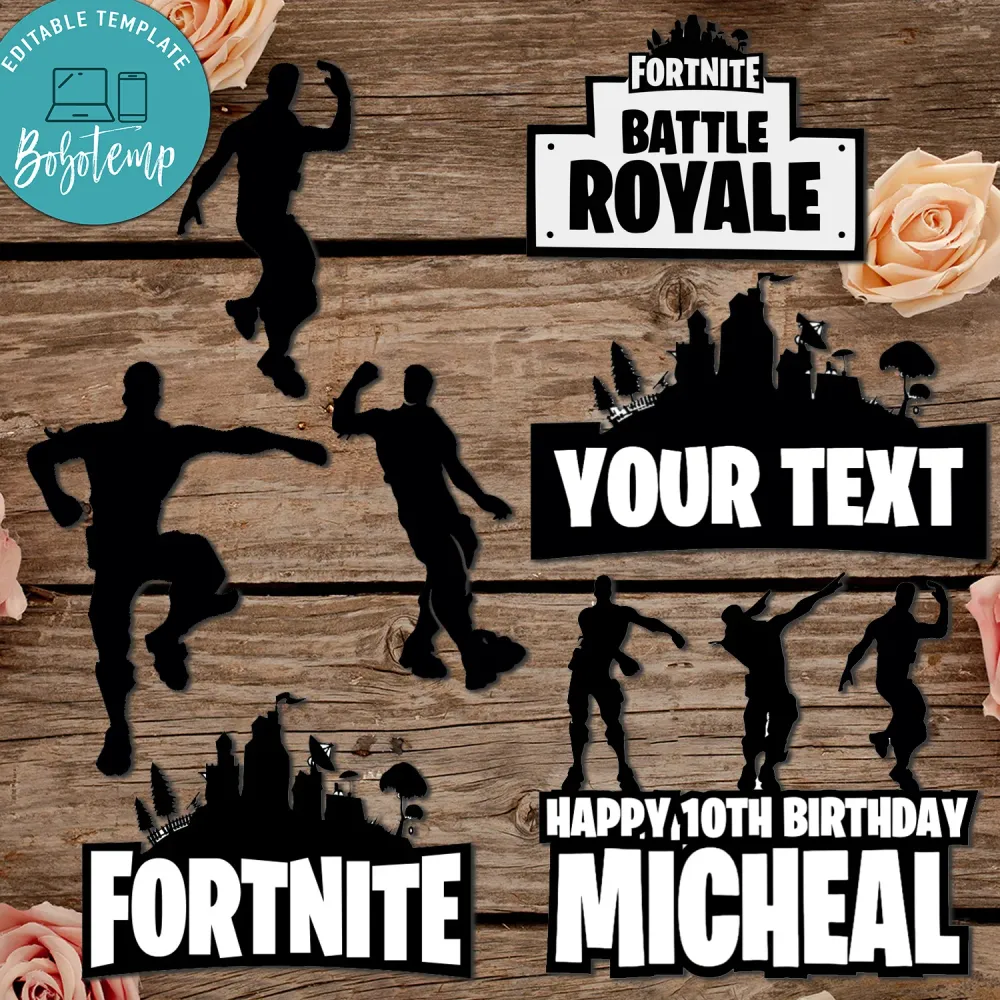 Editable Dance Emote Fort Game Stickers Digital Files DIY | Bobotemp Shop