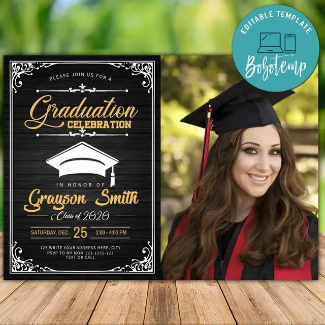 grad party cards Printable Funny Grad Party Invites Instant Download