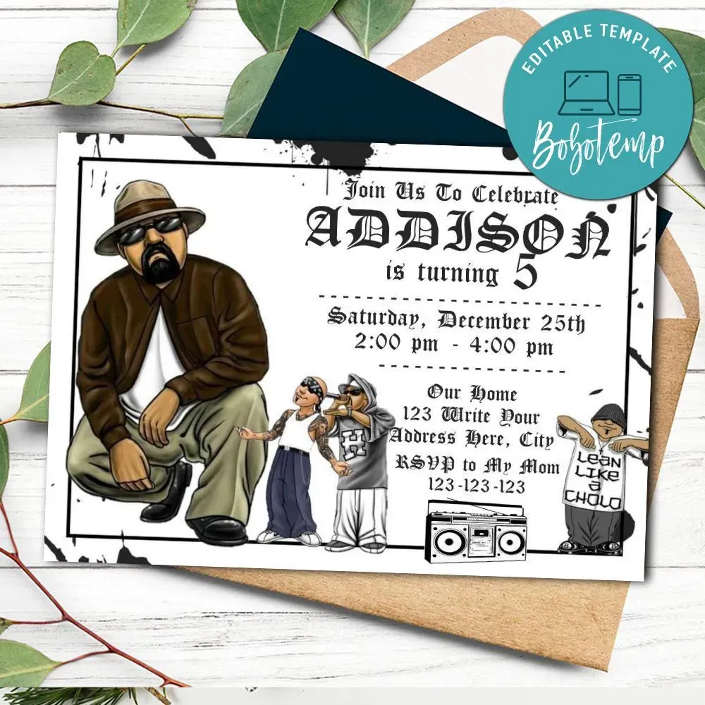 Cholo Invitation Customizable template DIY | Bobotemp