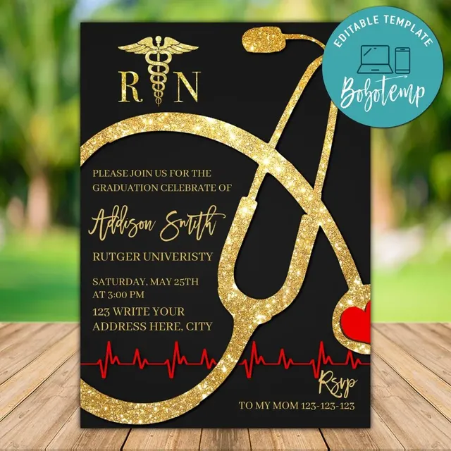 nursing grad cards School Graduation Thank You Our greeting cards are 5 x 7 (folded) and include white envelopes for mailing and/or gift giving DIY Rose Gold Nurse Graduation