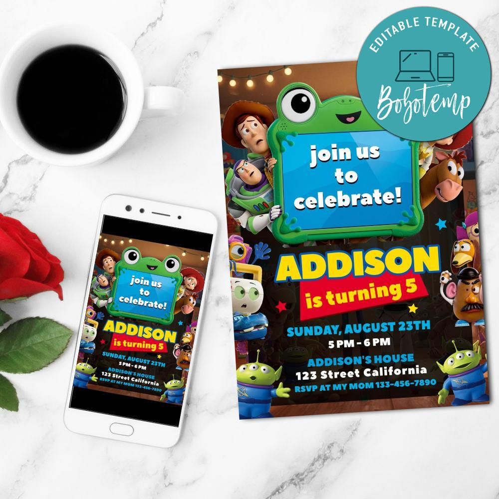 Toy story 5 Invitation Template Free Thank You Card Printable ...