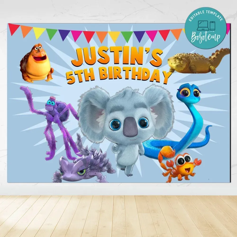 Back To The Outback Birthday Backdrop Digital File Template | Bobotemp