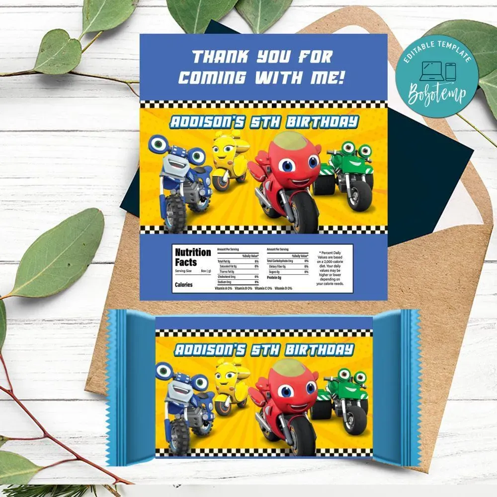 Ricky Zoom Candy Bar Label Customizable Template DIY | Bobotemp