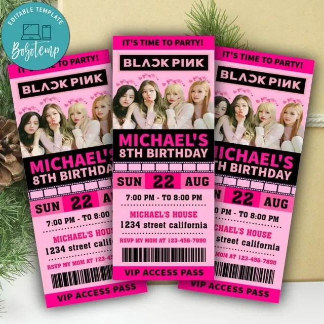 Blackpink Ticket Invitation Customizable Template | Bobotemp