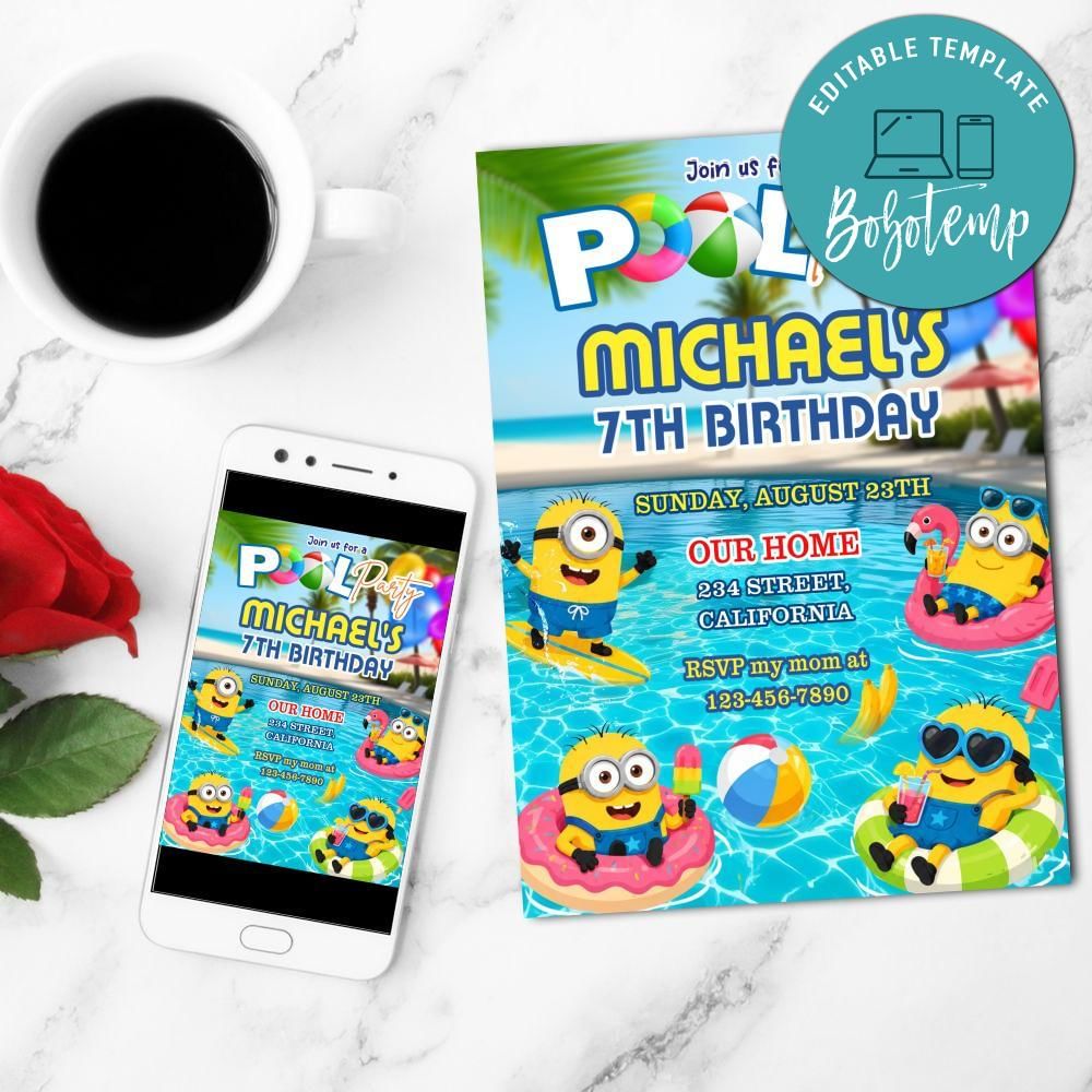 Minions Invitation Template Free Thank You Card Printable | Bobotemp Shop