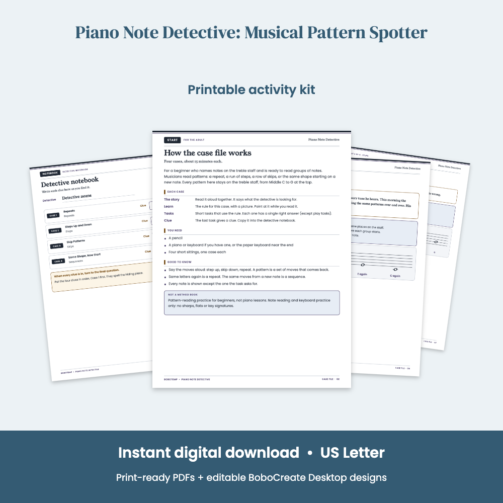 Free Music Pattern Worksheet: Repeats (Printable)